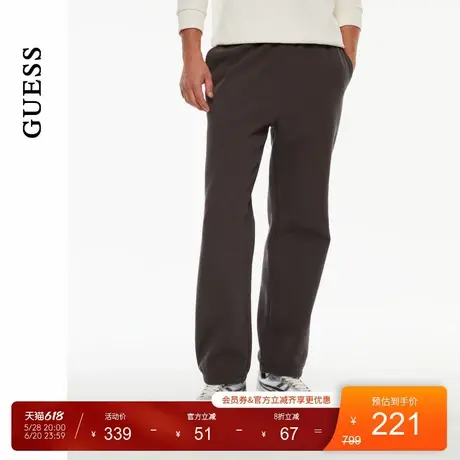 GUESS男士纯色百搭舒适直筒休闲卫裤-X4PB17K2Q40商品大图