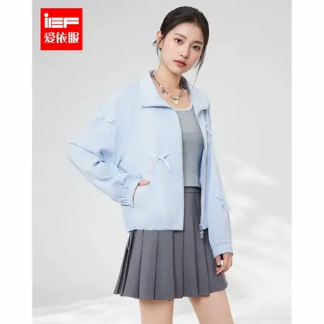 IEF/爱依服2025春季新款纯色立领休闲优雅气质宽松显瘦短款棉外套图片