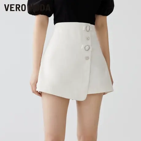 Vero Moda裙裤春夏高腰甜美水钻装饰显瘦百搭短裤女323243023商品大图