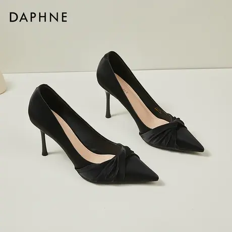 Daphne/达芙妮法式小跟鞋高跟鞋女2022年新款细跟配礼服尖头单鞋图片