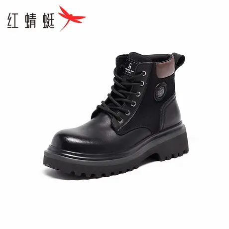 红蜻蜓马丁靴男秋冬新款时尚休闲短筒舒适增高通勤户外工装马丁靴商品大图