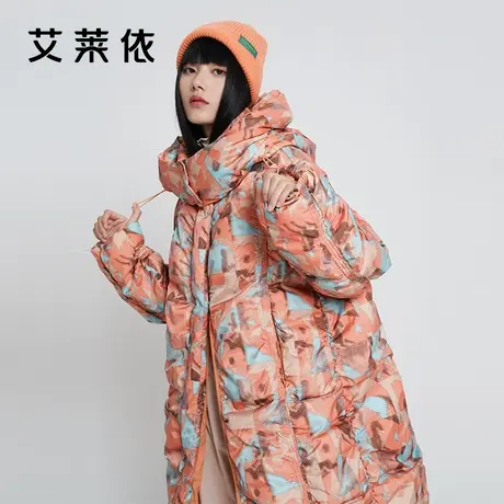 艾莱依羽绒服女冬季鸭绒中长款毛领时尚加厚保暖爆款清仓保暖外套商品大图