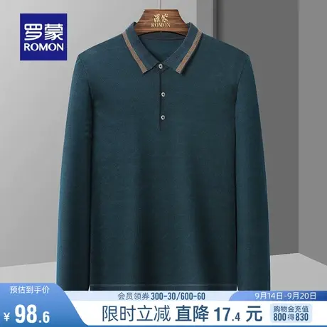 罗蒙男士中老年爸爸装翻领毛衣2023秋冬新款休闲百搭保暖针织衫男图片