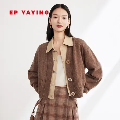 [牦牛绒]EP YAYING雅莹女装 羊毛短款针织开衫 2023秋冬新款9135A图片