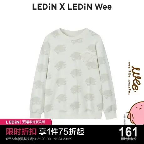 【Wee联名系列】乐町满印卫衣秋季新款圆领卫衣宽松C2BFC4202图片