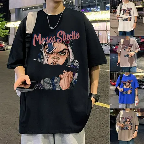 纯棉重磅短袖t恤男夏季潮流美式高街半袖潮牌男装体恤宽松上衣服商品大图