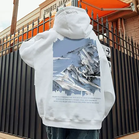 ins潮oversize大码男装潮流潮牌卫衣男连帽国潮春季加绒外套帽衫商品大图