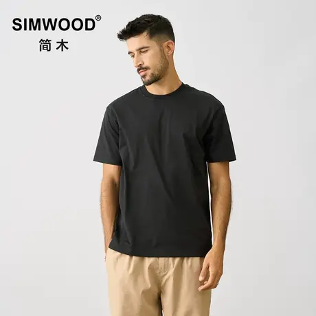 Simwood简木男装【宽松版型】200g速干凉感棉COOLMAX短袖T恤男图片