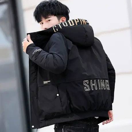 羽绒服男短款冬季加厚2023新款工装外套潮流男装棉袄潮牌学生棉衣商品大图