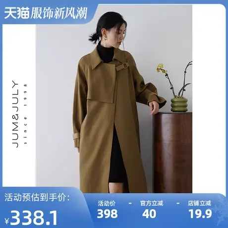 嘉茱莉2023年新款中长款复古风衣外套女高级感长款法式外套春秋季商品大图