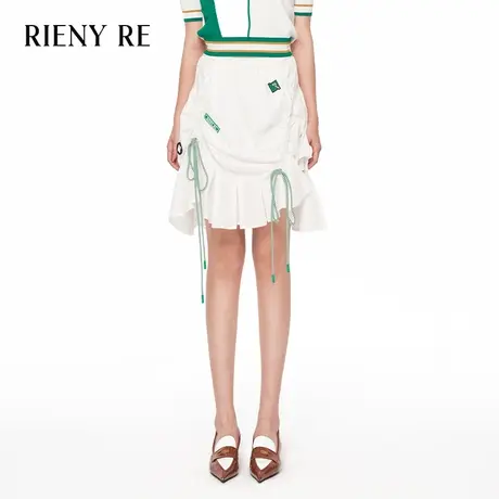 RIENYRE半身裙女新款白色夏季复古不规则短裙法式少女高级包臀裙图片
