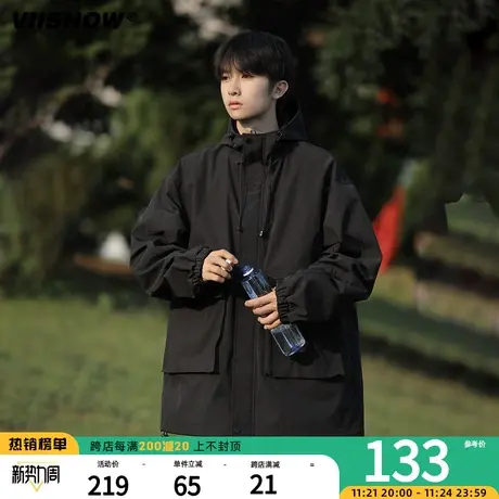 VIISHOW冲锋夹克男机能风外套秋季运动户外宽松夹克青少年登山服商品大图