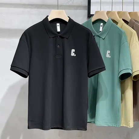 polo衫男短袖高级感宽松大码男装潮牌有领t恤男士上衣服夏季薄款商品大图