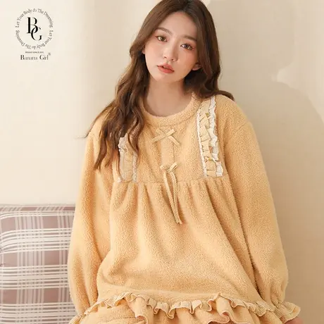 bananagirl珊瑚绒睡衣女冬新款可爱加厚保暖家居服大码套装可外穿商品大图