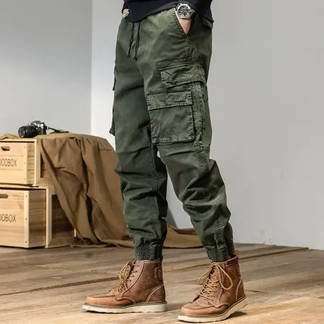 新款工装裤子男士帅气潮流百搭宽松哈伦束脚时尚束脚休闲男裤学生商品大图
