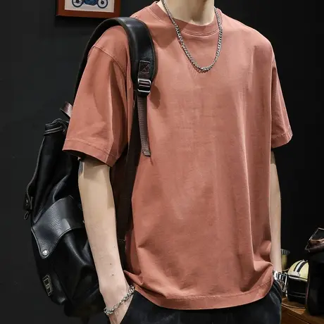 纯棉短袖t恤男士宽松大码潮牌夏季2024新款男款衣服男装胖子体恤商品大图