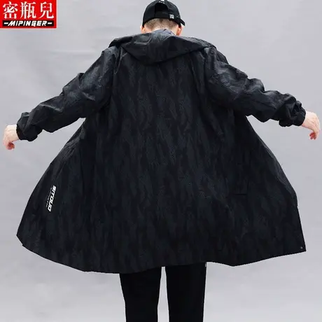 密瓶儿高个子中长款外套风衣男宽松秋季男士大码男装加肥加大夹克商品大图