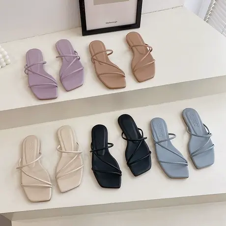 仙女风外穿凉拖鞋女配裙子穿2024年夏季新款小清新海边沙滩拖鞋潮商品大图