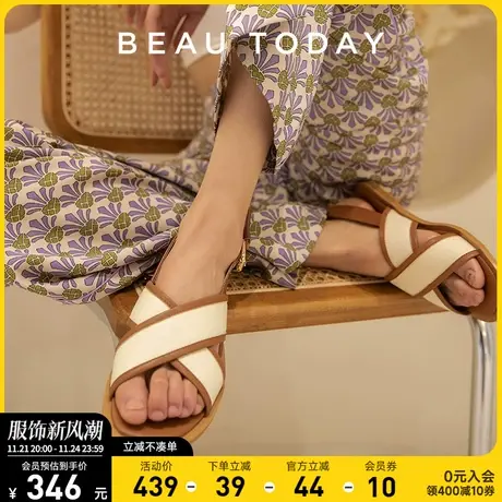 Beautoday罗马凉鞋女BT平底凉鞋女夏季外穿小众凉鞋配裙子的凉鞋商品大图