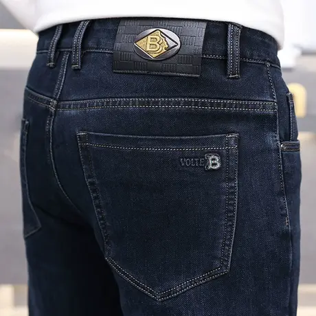 棉弹牛仔裤男士秋季青年爸爸长裤商务休闲直筒大码裤子好品质男装商品大图