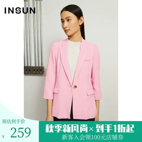 恩裳经典一粒扣设计时尚轻商务西装外套女短款商品大图