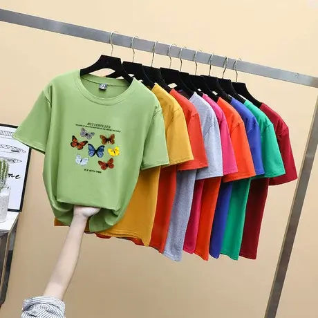 韩版大码女装夏季短袖t恤2023年胖mm宽松新款白色半袖ins上衣服潮图片