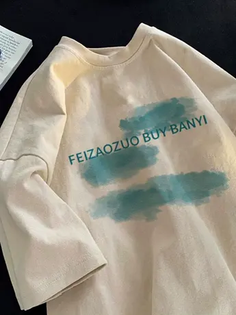 仿棉短袖t恤女2023新款夏季小众设计感港味chic潮牌正肩显瘦上衣图片