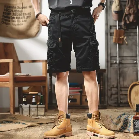 夏季薄款工装短裤男宽松潮牌ins五分休闲裤大码胖子男生潮流中裤商品大图
