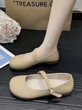 法式晚晚风温柔软底玛丽珍单鞋女2023年新款夏季平底浅口豆豆瓢鞋商品大图