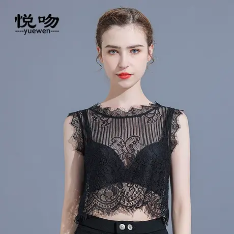 半截蕾丝吊带背心女内搭夏薄款防走光抹胸小衫半身无袖打底衫短款图片
