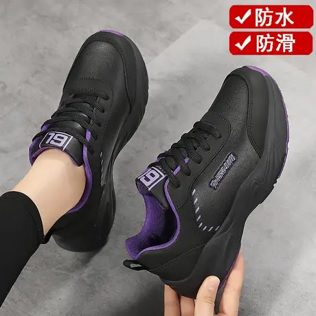 老北京运动鞋女士大码41一43防滑妈妈工作鞋软底不累脚皮面厨房鞋商品大图