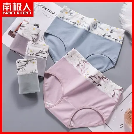 南极人女士内裤全棉裆纯棉抗菌胖mm收腹提臀秋冬高腰大码短裤头TX商品大图