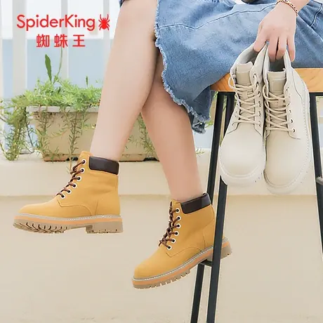 SPIDER KING/蜘蛛王大黄靴女真皮2023秋季商场新款工装马丁靴软底商品大图