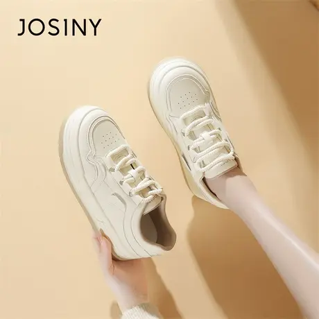 Josiny/卓诗尼黑白板鞋女款2024新款春季运动舒适休闲厚底熊猫鞋商品大图