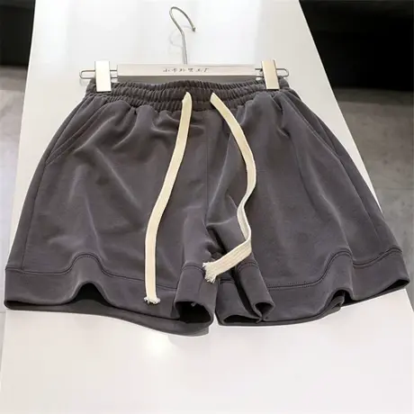 舒适感薄款夏季热裤透气铜氨丝休闲运动短裤女显瘦阔腿遛弯裤子图片