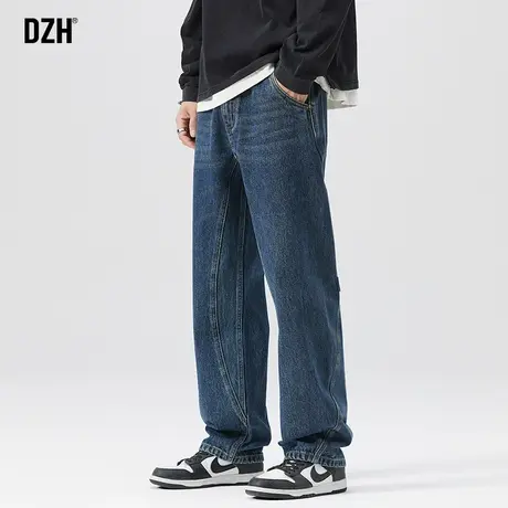 男士大码蓝色牛仔裤男直筒宽松秋季休闲裤男款2023新款老爹裤长裤商品大图