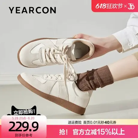 意尔康平底高级感德训鞋女2025春春款百搭运动休闲鞋子小白鞋板鞋图片