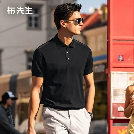 MrBu布先生纯色简约设计T恤2025夏季POLO领轻商短袖男上衣AT16002图片