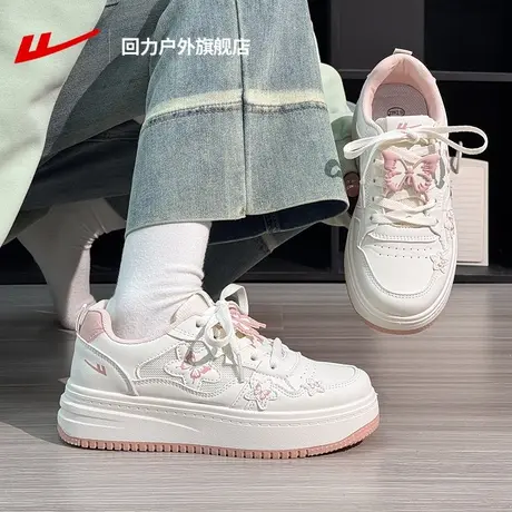 回力女鞋小白鞋女款2025新款夏季网面透气休闲鞋女多巴胺板鞋女款商品大图