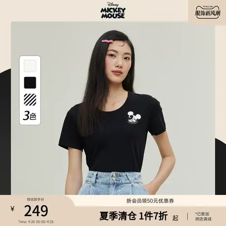 【迪士尼米奇系列】【商场同款】PRICH2023夏新款U领短袖T恤女商品大图
