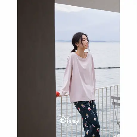 迪士尼睡衣女春秋新款柔软棉长袖长裤套装甜美可爱少女宽松家居服商品大图