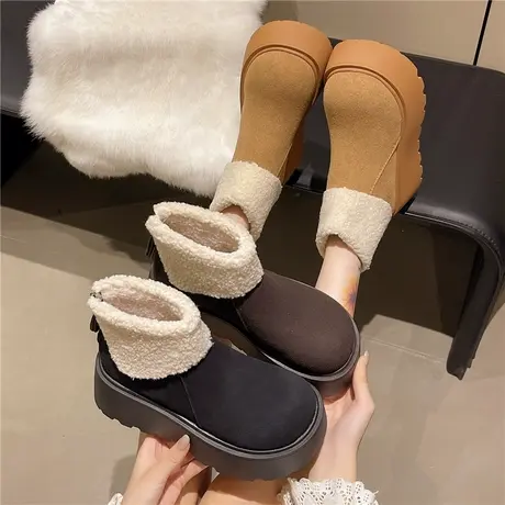 厚底增高雪地靴女2025新款秋季气质加绒加厚保暖短靴时尚百搭靴子商品大图