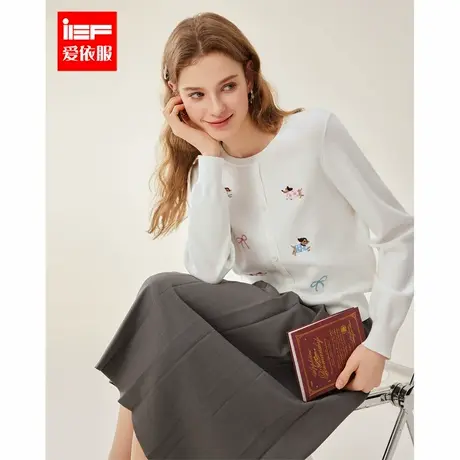 IEF/爱依服高个子2025春季新款法式时尚小众设计通勤百搭毛织上衣图片