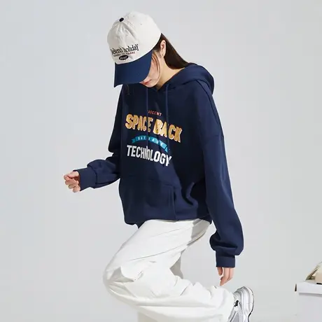 唐狮秋冬新款连帽卫衣女美式印花宽松休闲套头卫衣外套潮流TD图片