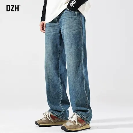 男士休闲牛仔裤男直筒宽松男款裤子美式高街男裤秋款2023新款长裤商品大图