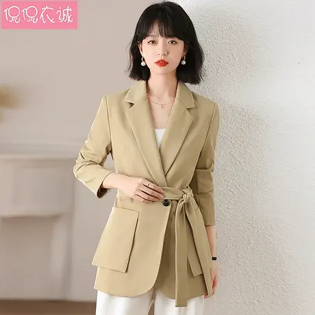 2023秋装新款西装外套女中长韩版气质休闲宽松时尚长袖小西服上衣图片