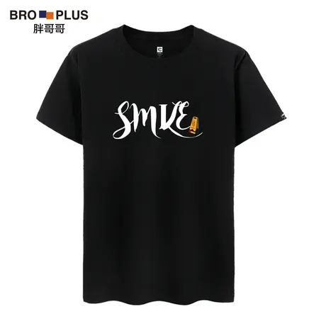 胖哥哥大码t恤男短袖加肥加大宽松胖子男士新疆棉半袖热转印体恤图片