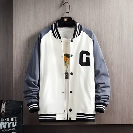 炸街外套男春秋棒球服男韩版潮百搭港风青少年痞帅夹克男宽松上衣商品大图