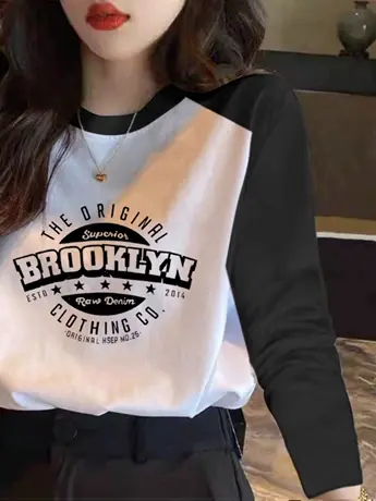 春秋装仿棉长袖t恤女2023新款冬季内搭打底衫小众不撞款显瘦上衣商品大图