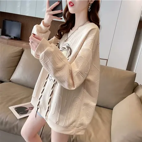 早春装设计感小众卫衣女春秋季韩版宽松薄款中长款小个子上衣外套图片